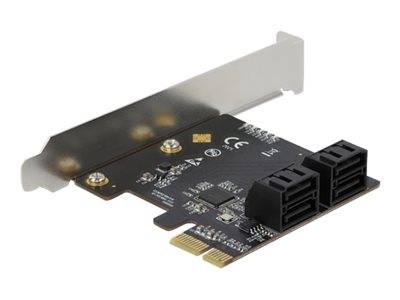 DELOCK 4 Port SATA PCI Express x1 Karte Low Profile Formfakt Multimedia-Technik PCI Karten