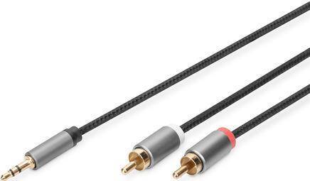 DIGITUS Adapterkabel, 3,5mm Klinke auf Cinch 1m Multimedia-Technik Audiokabel