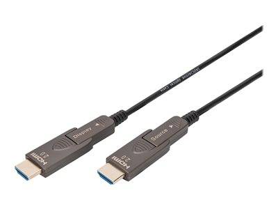 DIGITUS HDMI AOC Hybrid Glasfaserkabel 4K abnehmbar 20m schw Multimedia-Technik HDMI-Kabel
