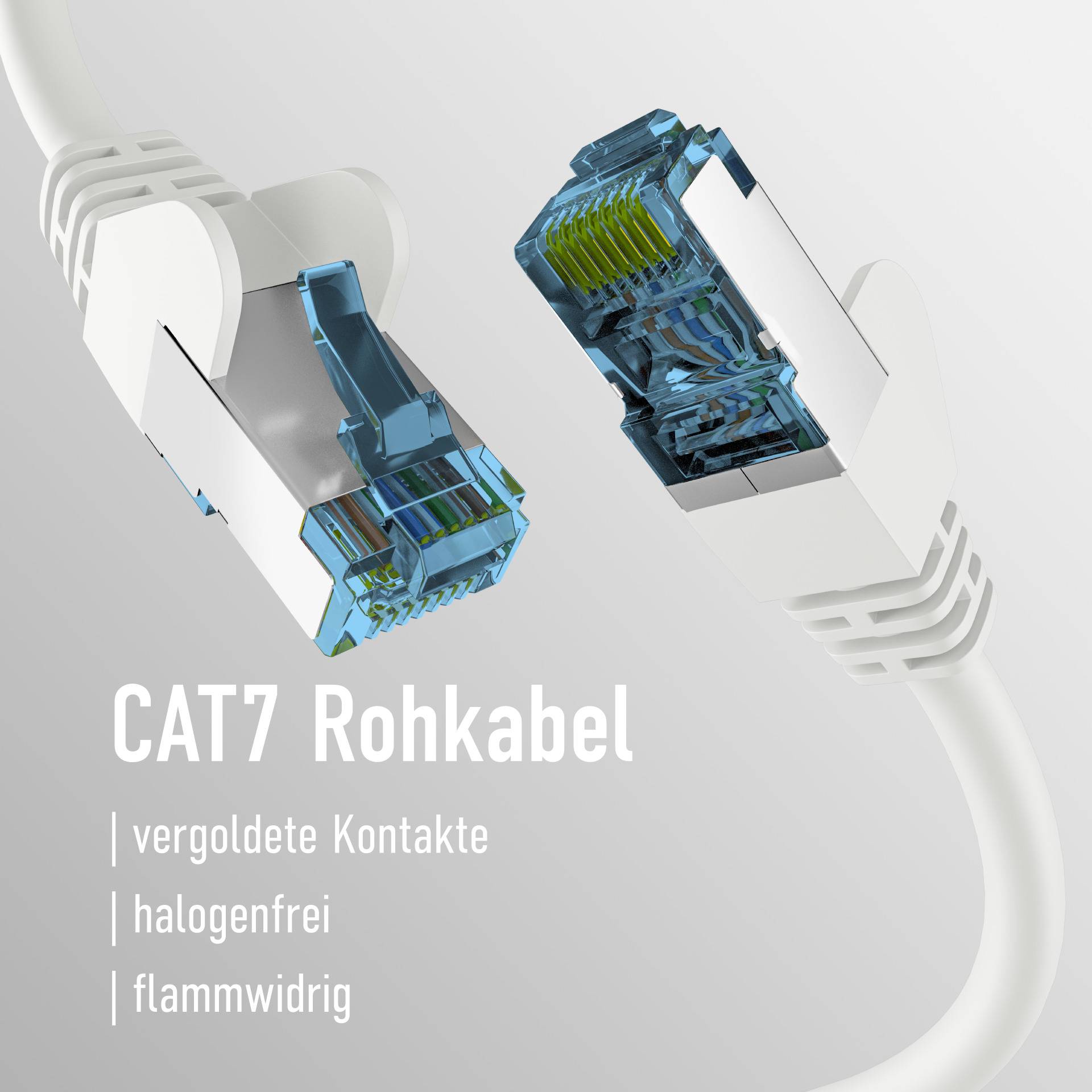 EFB RJ45 PATCHKABEL mit CAT7 ROHKABEL WEISS 2m Multimedia-Technik Cat7 Kabel