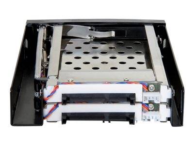 DELOCK Wechselrahmen 2x 2,5 SATA HDD in 3,5 Schacht sw Multimedia-Technik Festplattenwechselr.