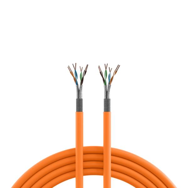 LAN Cat.7 1000 AWG 23 S/FTP 4P -- CPR Dca, orange Kupferverkabelung Verlegekabel LAN 1000MHz AWG23