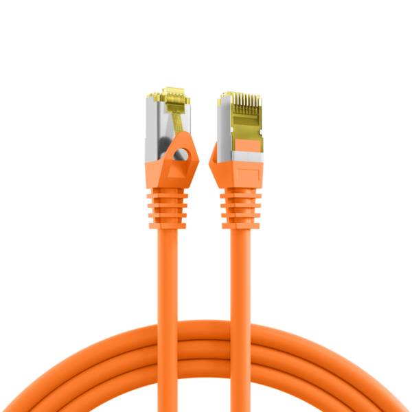 RJ45 Patchkabel Cat.6A S/FTP LSZH -- Cat.7 Rohkabel orange 0,15m Kupferverkabelung