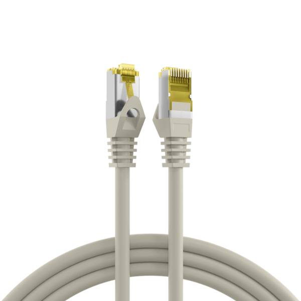 RJ45 Patchkabel Cat.6A S/FTP LSZH -- Cat.7 Rohkabel grau 0,15m Kupferverkabelung