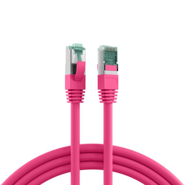 RJ45 Patchkabel Cat.6A S/FTP LSZH -- magenta 7,5m Kupferverkabelung