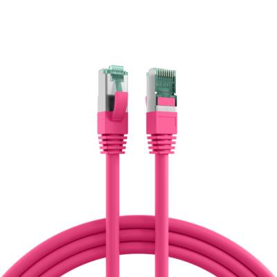 RJ45 Patchkabel Cat.6A S/FTP LSZH -- magenta 30m Kupferverkabelung Office geschirmt