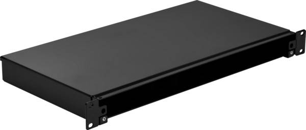 Spleißbox fest 1HE ohne -- Frontblende, unbestückt, schwarz Glasfaserverkabelung Glasfaser 19 Zoll