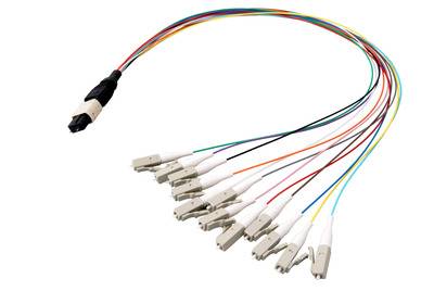 MTP©-M/LC 8-Fasermatrix Fanout Kabel -- OM3, LSZH aqua, 1m Glasfaserverkabelung MTP©-System MTP©