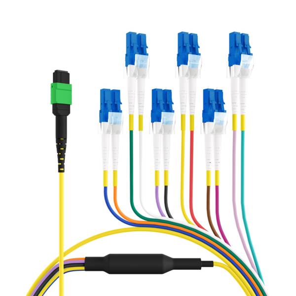MTP®/APC(F)-LC Trunkkabel OS2 12 Fasern -- Typ B LSZH gelb 3m Glasfaserverkabelung MPO / MTP MTP +