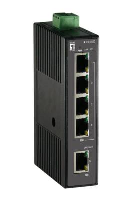 5-Port Fast Ethernet Industrial Switch -- DIN-Schiene -20°C - 70°C Aktive