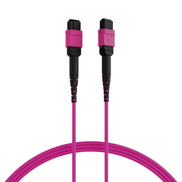 MTP®(F)-MTP®(F) Patchkabel OM4 12 Fasern -- Typ A LSZH erika-violett 15m Glasfaserverkabelung MPO