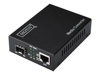 DIGITUS Medienkonverter Gigabit Ethernet RJ45/SFP Multimedia-Technik Konverter