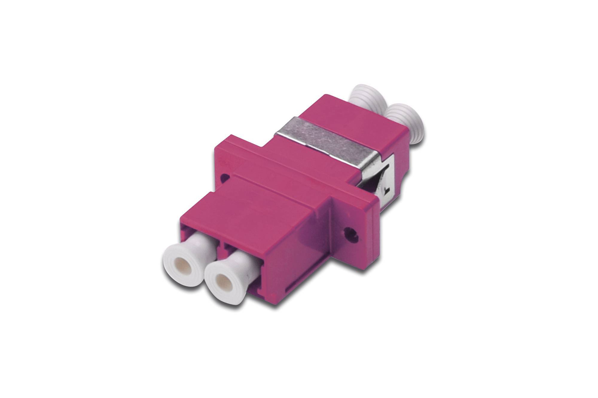DIGITUS LWL Kupplung LC -> LC Duplex Coupler, OM4, Pink Multimedia-Technik Lichtwellenleiterzubehör