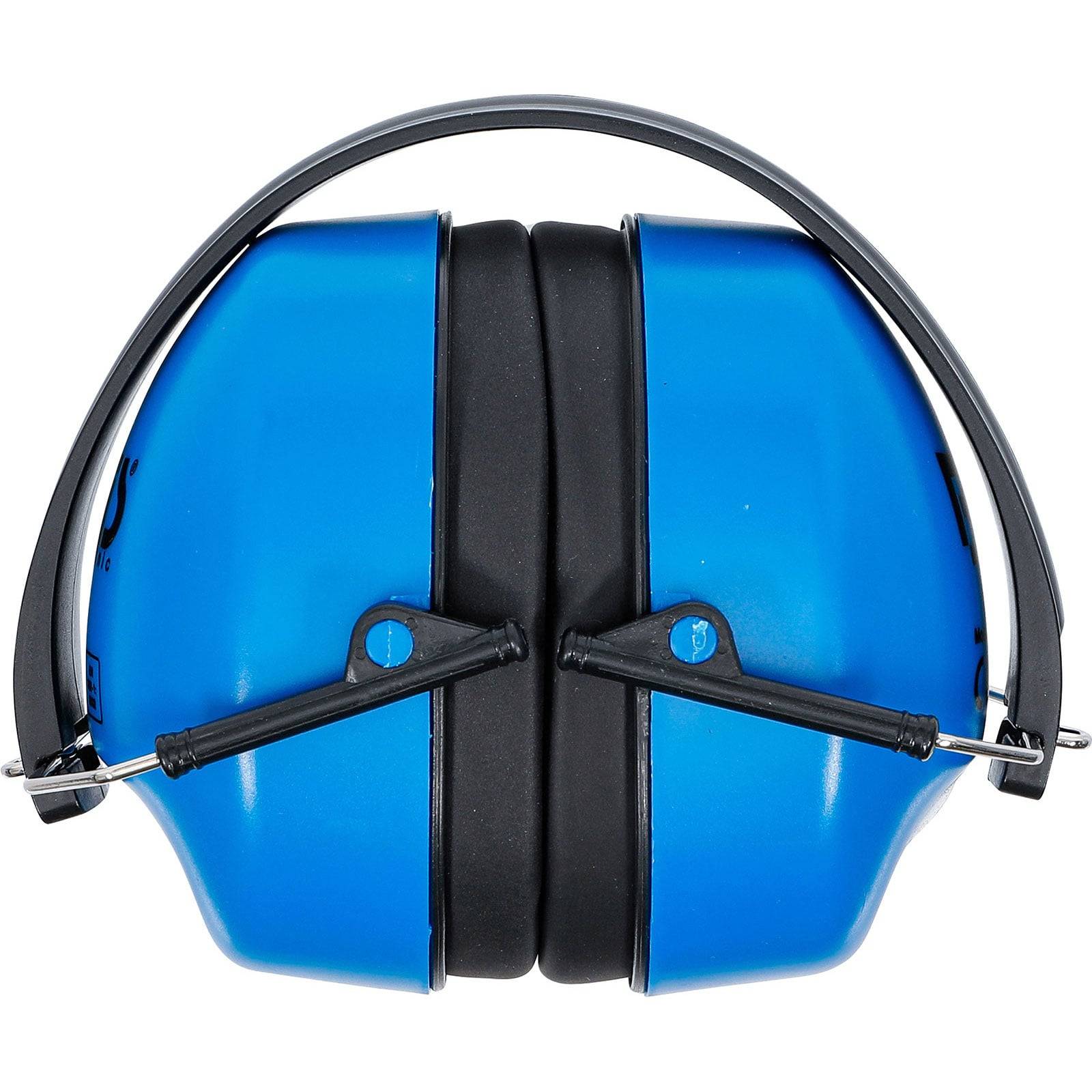 Blaue Lärmschutz-Kapselgehörschützer mit gepolstertem Kopfbügel, entwickelt zum Schallschutz, vor einem weißen Hintergrund abgebildet.