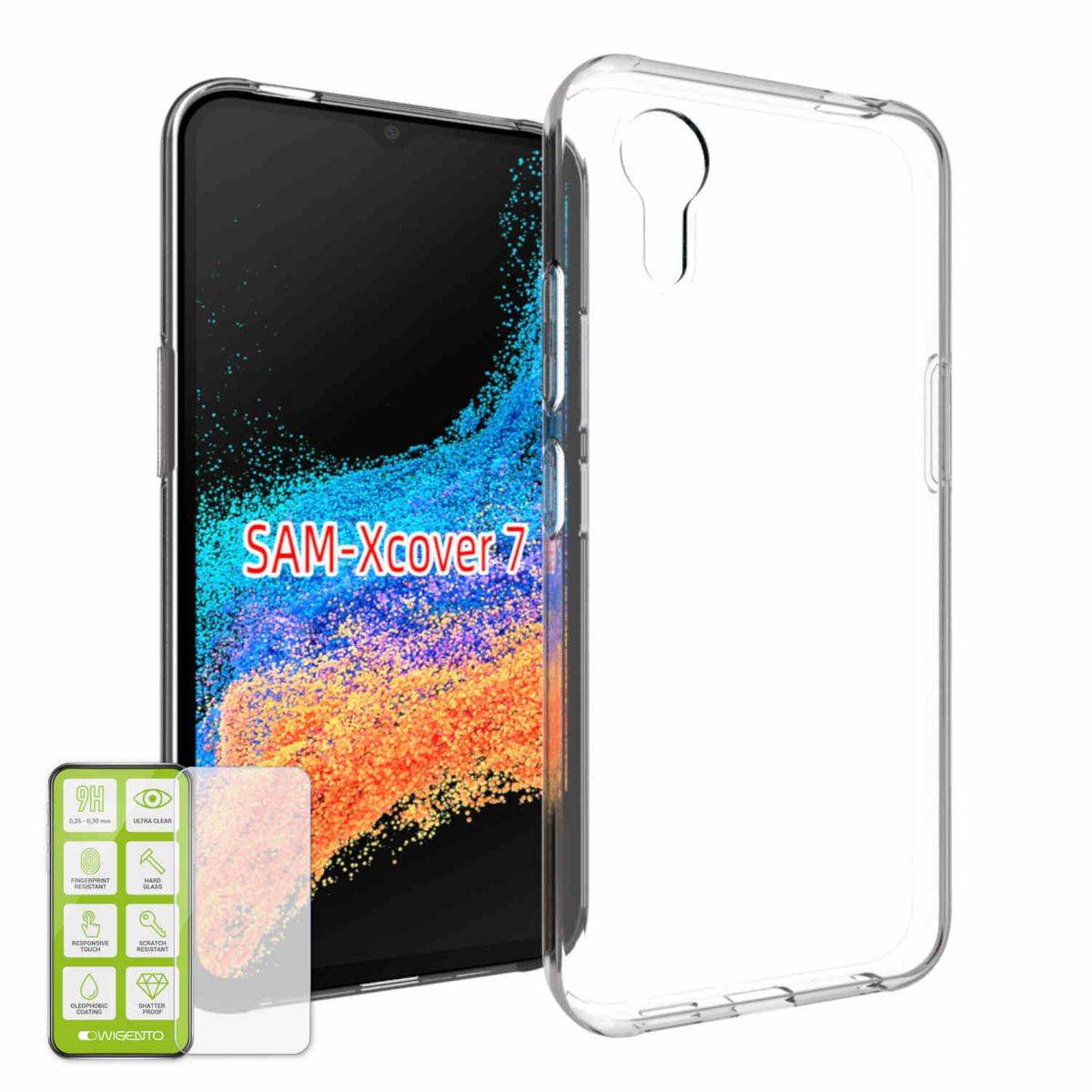Für Samsung Galaxy XCover 7 Silikon TPU Hülle dünn + H9 Hart Glas