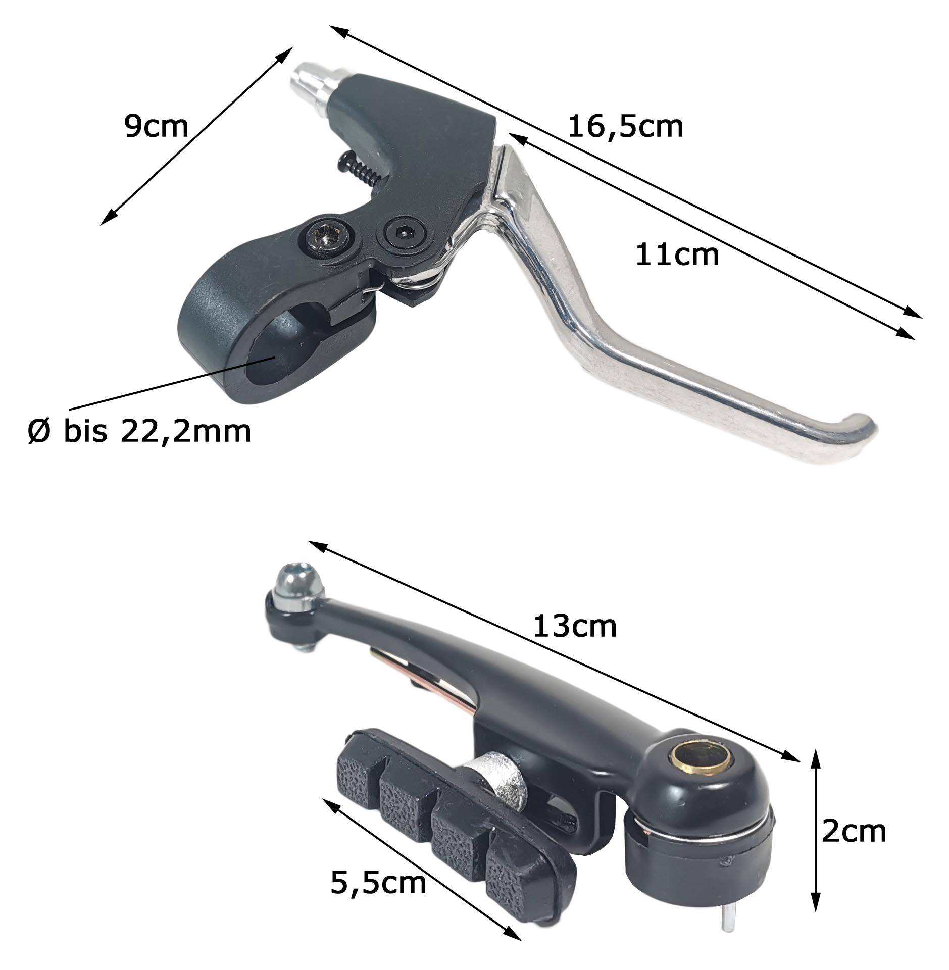 Cantilever Bremsenset vorne + hinten V-Brake Fahrradbremse inkl Züge und Beläge Red Loon