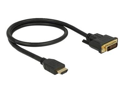 DELOCK Kabel HDMI > DVI 24+1 bidirektional 0.50m schwarz Multimedia-Technik HDMI-Kabel