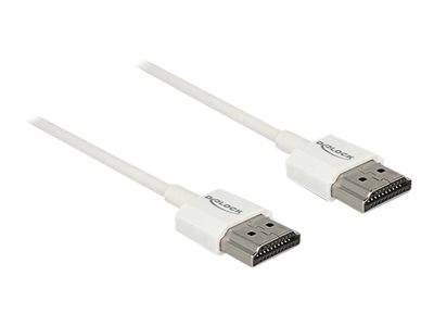 DELOCK HDMI-Kabel HighSpeed Ethernet A->A 4K 3D 2,00m weiß Multimedia-Technik
