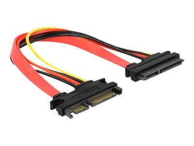 DELOCK SATA-Verl. SATA 22pin -> St/Bu 0.20m rot Multimedia-Technik Sata-Kabel