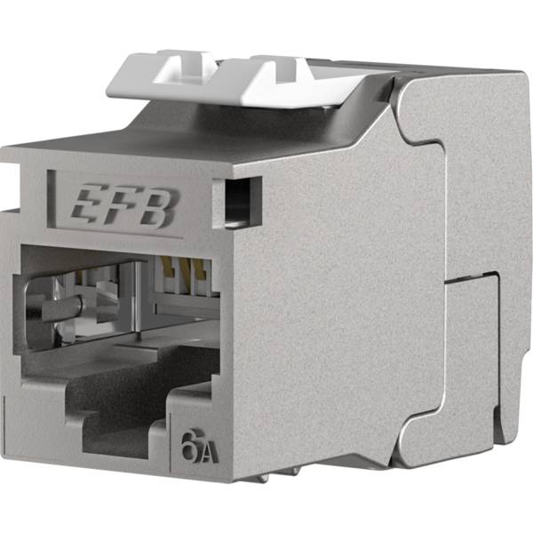 RJ45 Keystone Slimline/ Shortbody Cat.6A -- Komponentenzertifiziert silber Kupferverkabelung +