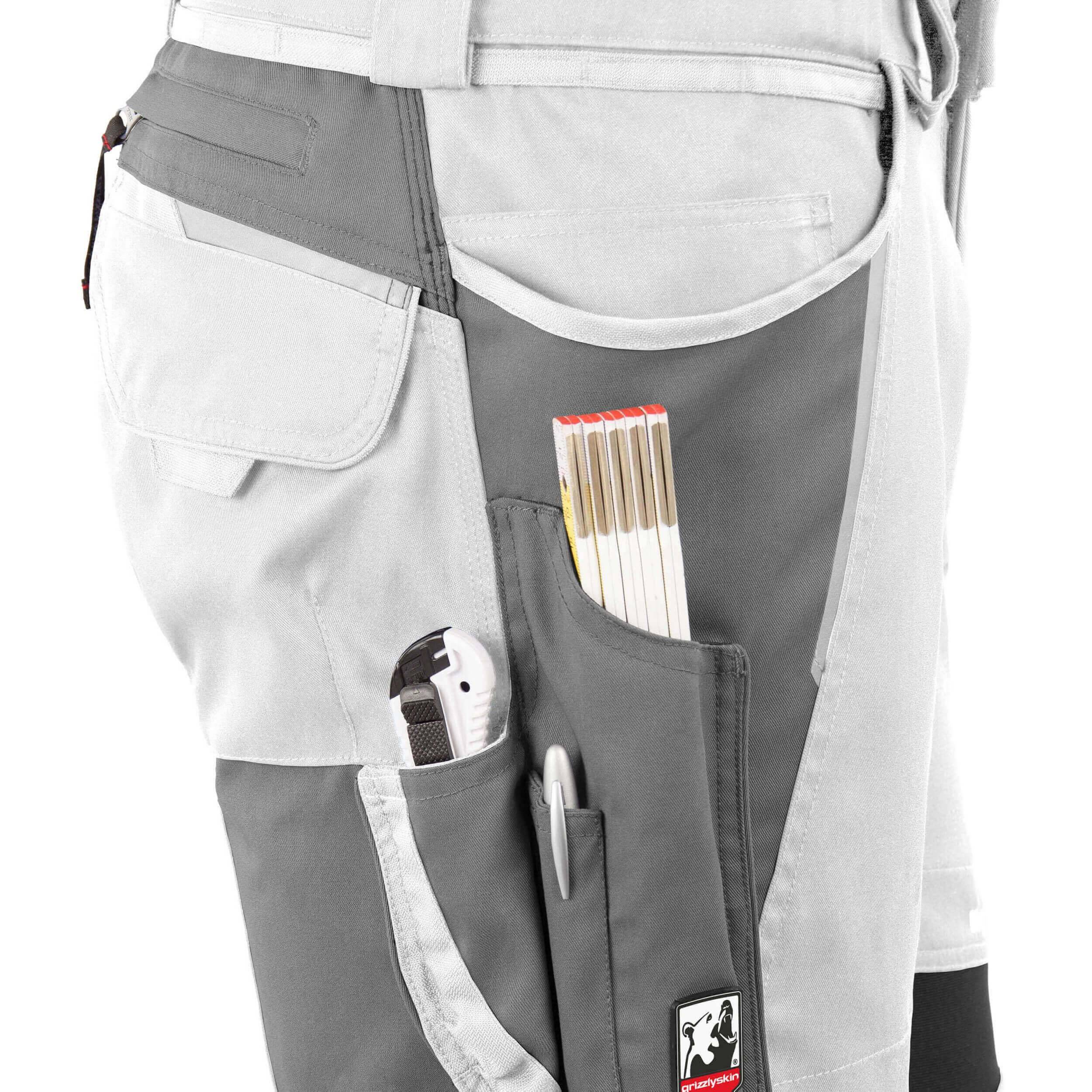 QUALITEX HIGH QUALITY WORKWEAR Bundhose IRON - weiß/grau - Herren: 122