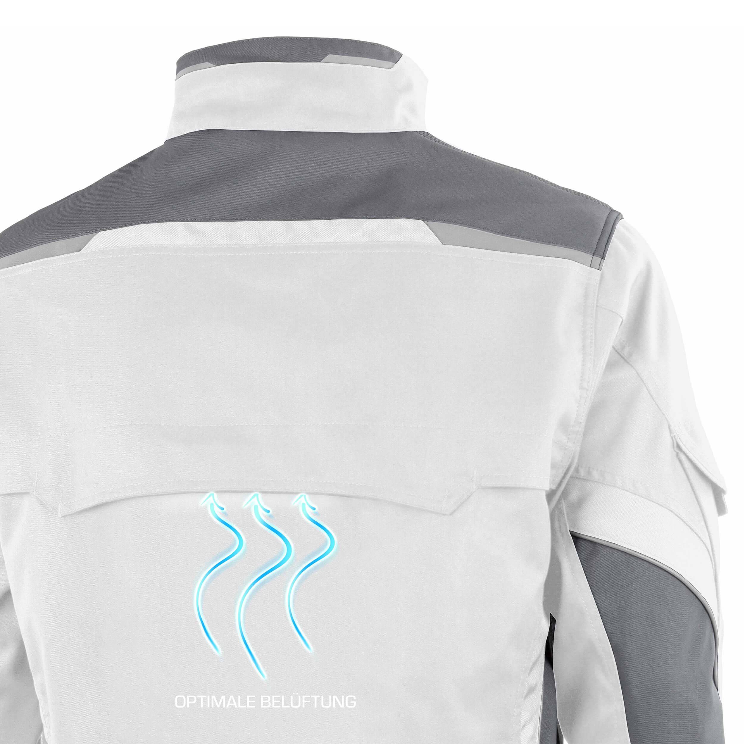 QUALITEX HIGH QUALITY WORKWEAR Bundjacke IRON - weiß/grau - Herren: 3XL Damen: 56