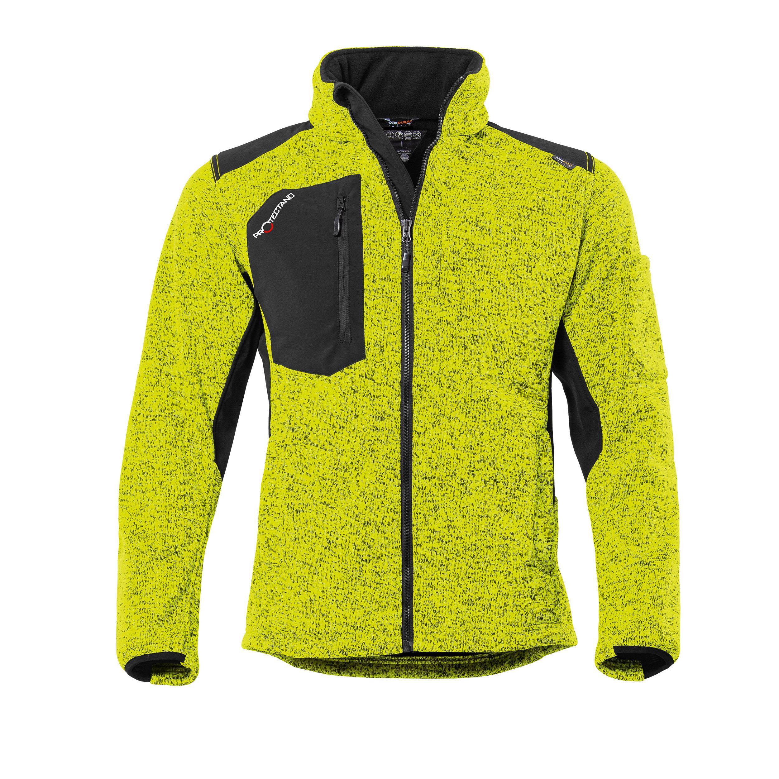 QUALITEX HIGH QUALITY WORKWEAR Strick-Fleecejacke mehrfarbig - kiwi/meliert - Herren: 4XL Damen: 60