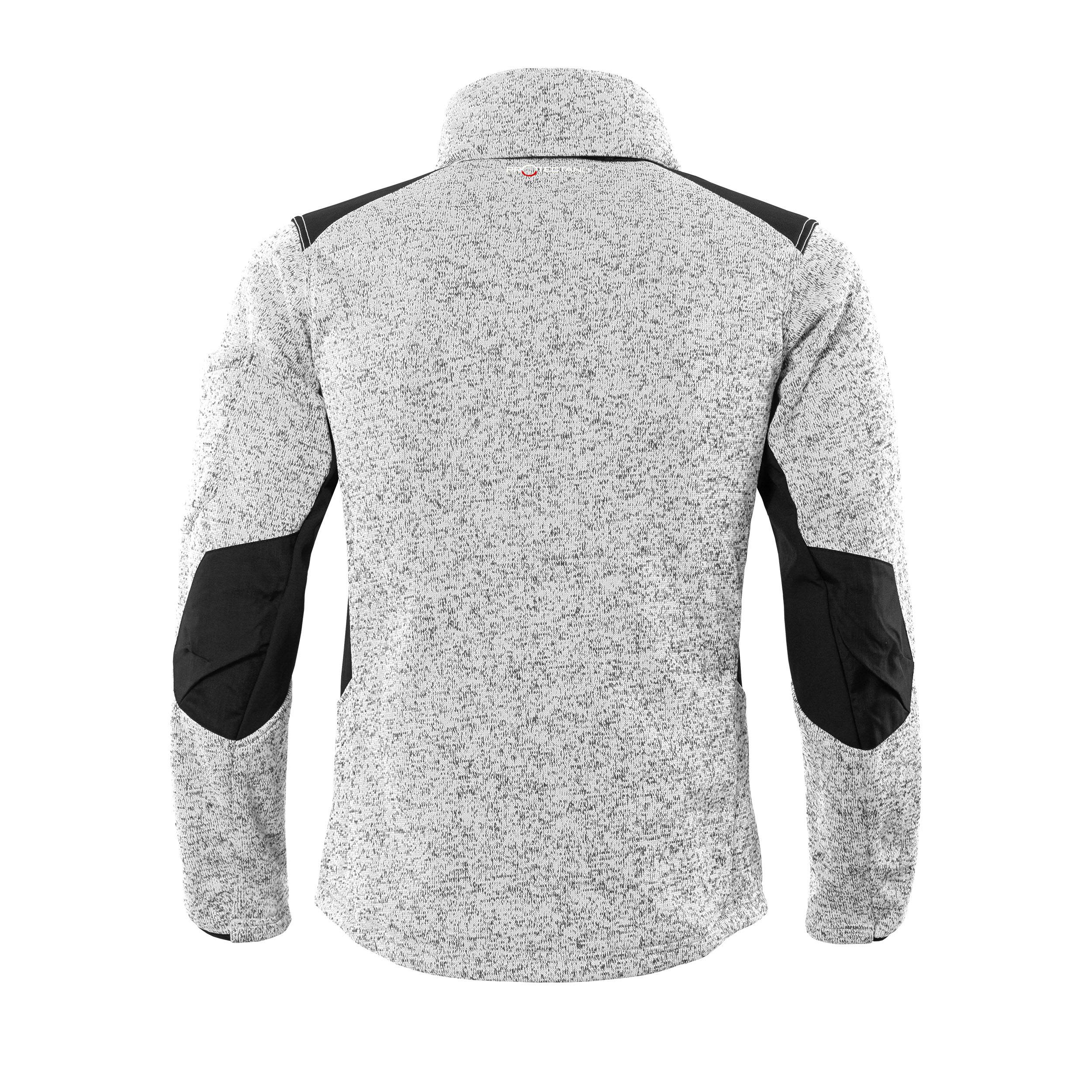 QUALITEX HIGH QUALITY WORKWEAR Strick-Fleecejacke mehrfarbig - weiss/meliert - Herren: 4XL Damen: 60