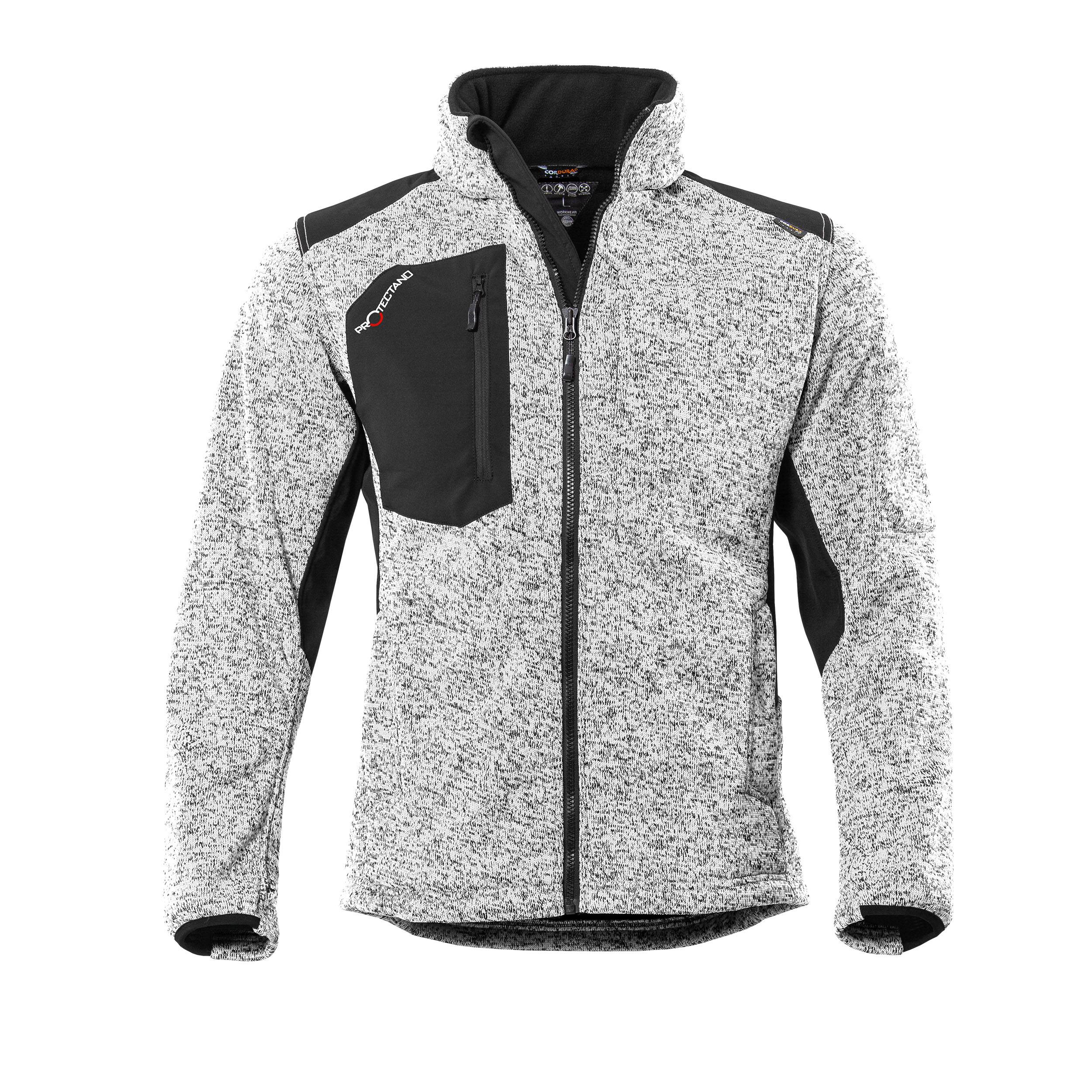 QUALITEX HIGH QUALITY WORKWEAR Strick-Fleecejacke mehrfarbig - weiss/meliert - Herren: S Damen: 36