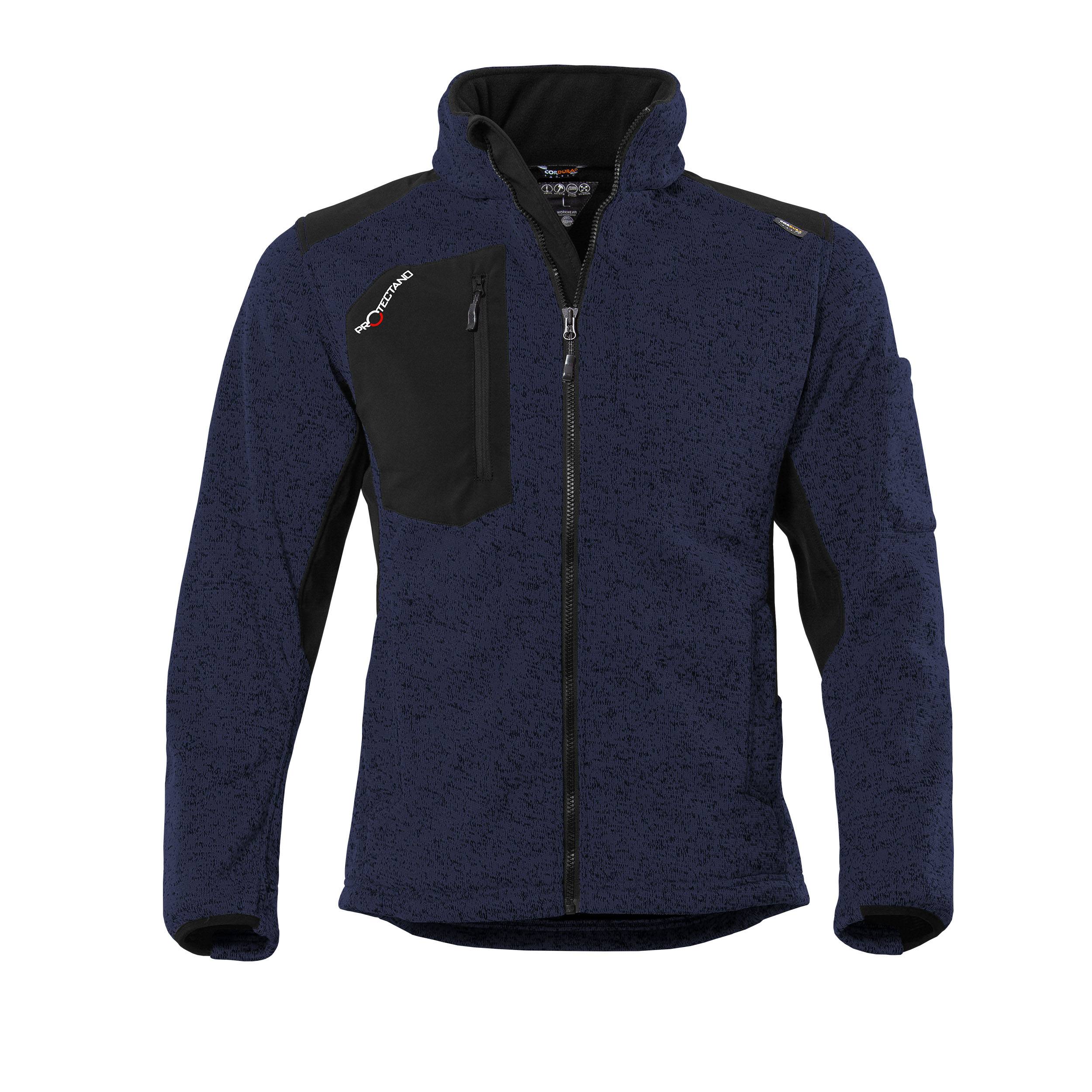 QUALITEX HIGH QUALITY WORKWEAR Strick-Fleecejacke mehrfarbig - navy/meliert - Herren: XS Damen: 32
