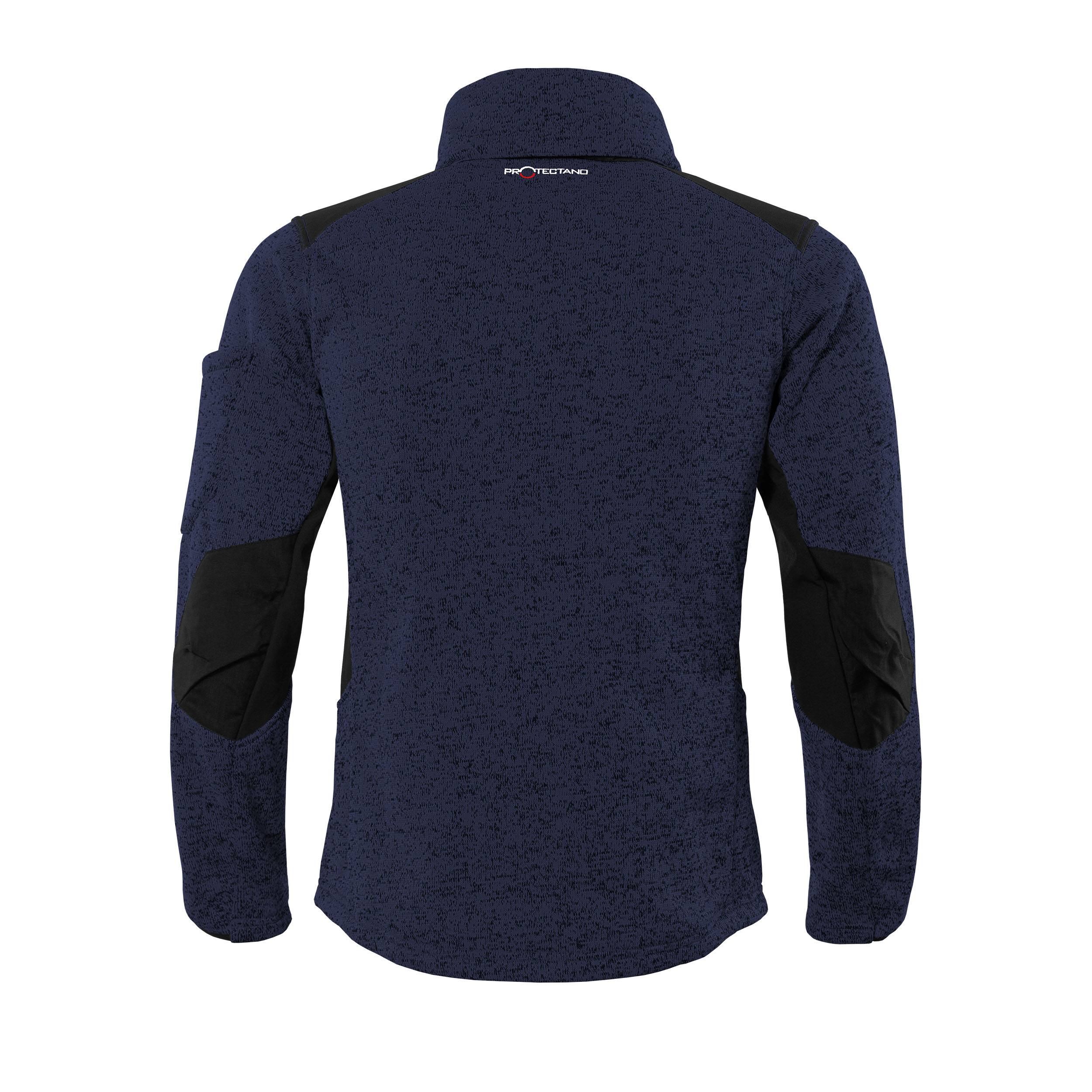 QUALITEX HIGH QUALITY WORKWEAR Strick-Fleecejacke mehrfarbig - navy/meliert - Herren: 3XL Damen: 56