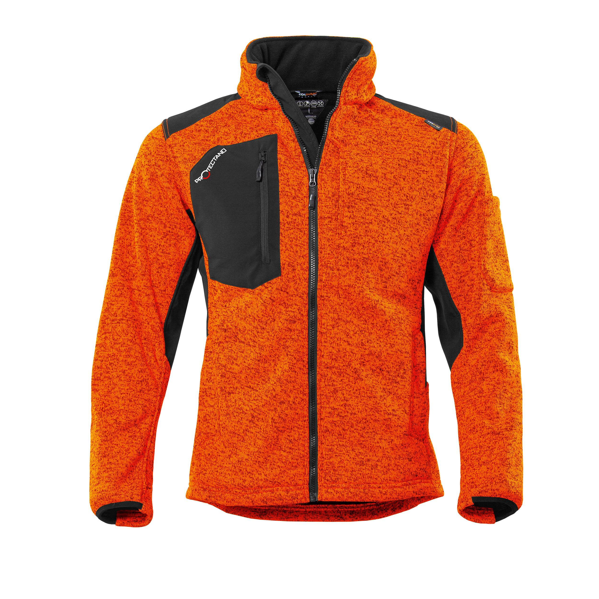 QUALITEX HIGH QUALITY WORKWEAR Strick-Fleecejacke mehrfarbig - orange/meliert - Herren: S Damen: 36