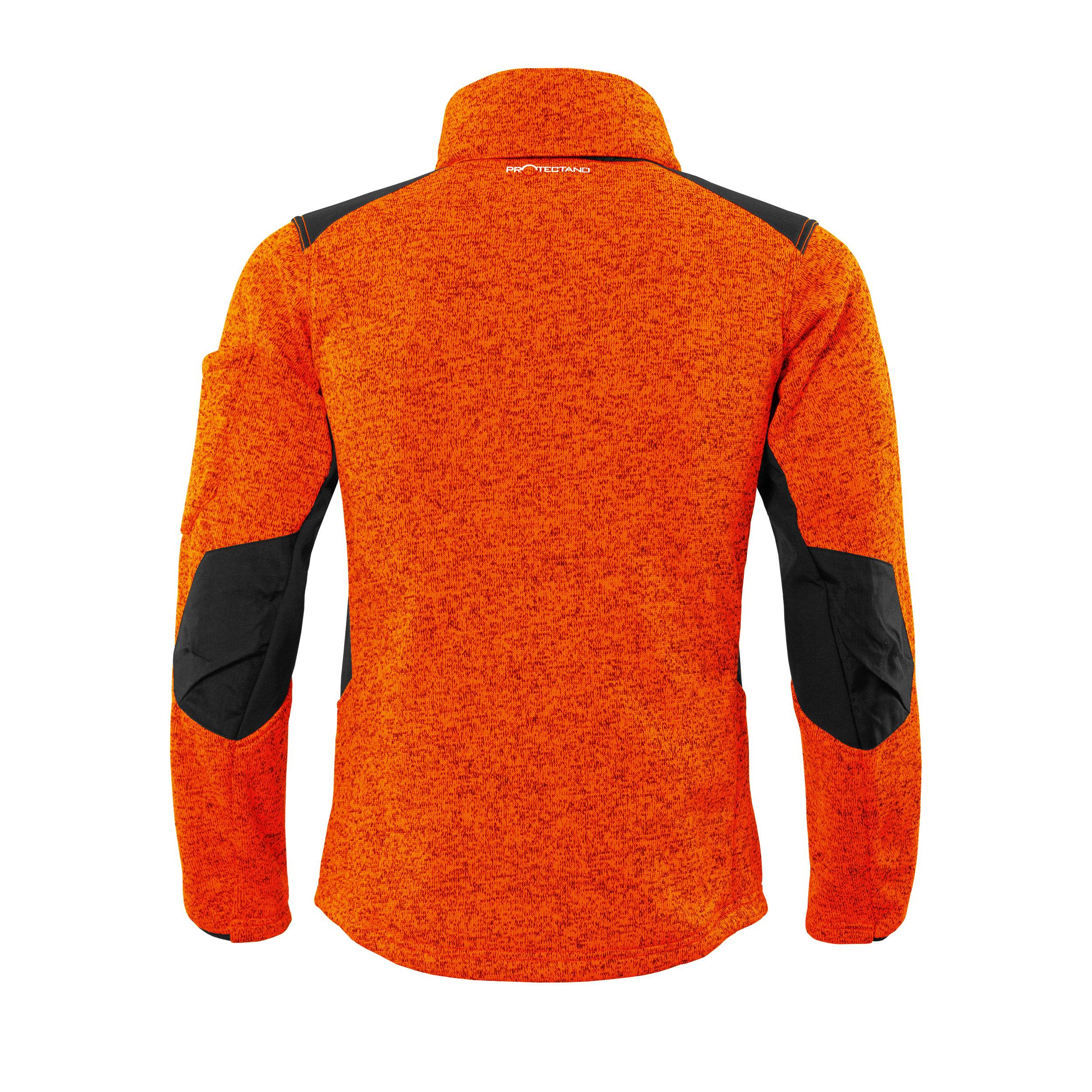 QUALITEX HIGH QUALITY WORKWEAR Strick-Fleecejacke mehrfarbig - orange/meliert - Herren: S Damen: 36
