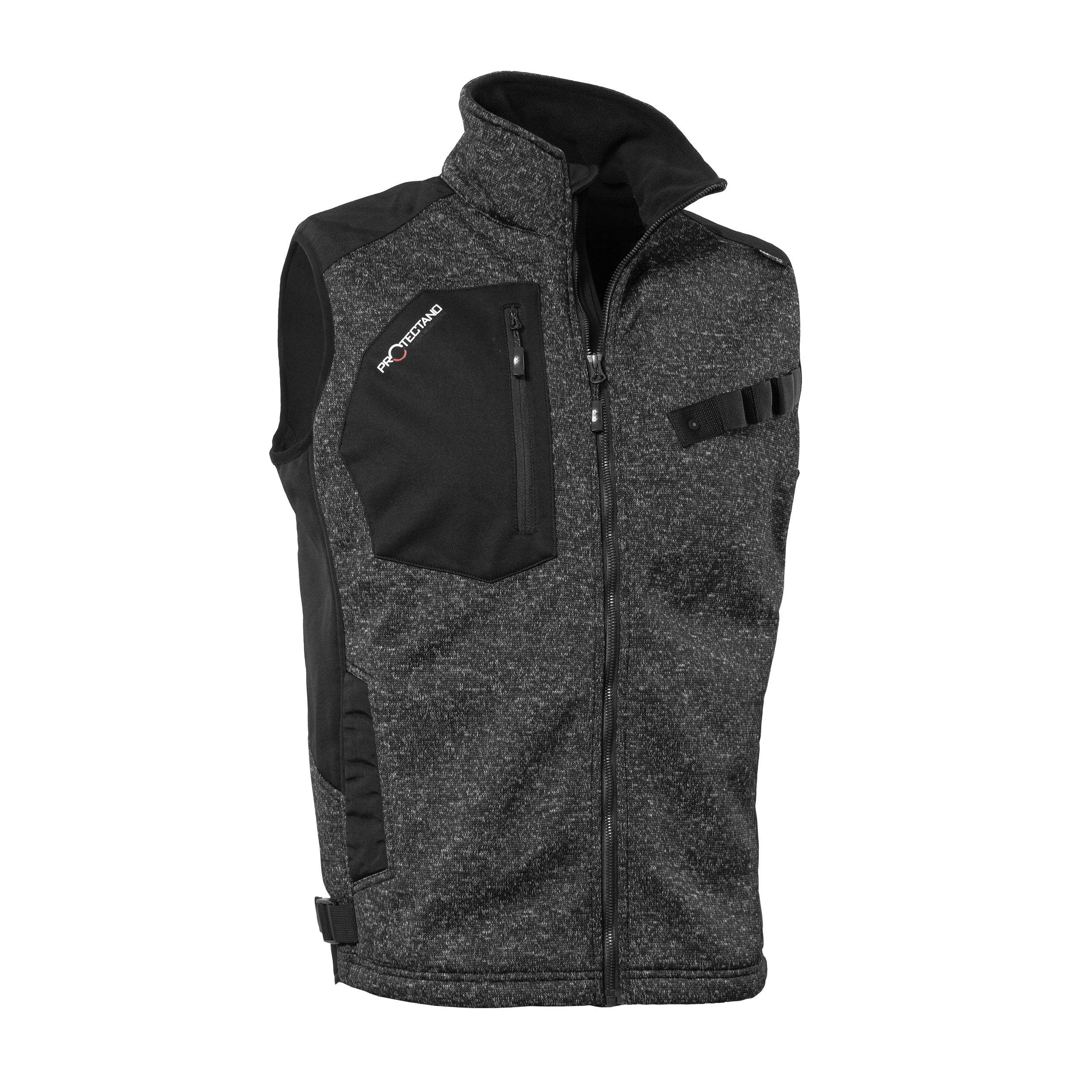 QUALITEX HIGH QUALITY WORKWEAR Strick-Fleeceweste mehrfarbig - schwarz/meliert - Herren: L Damen: 44