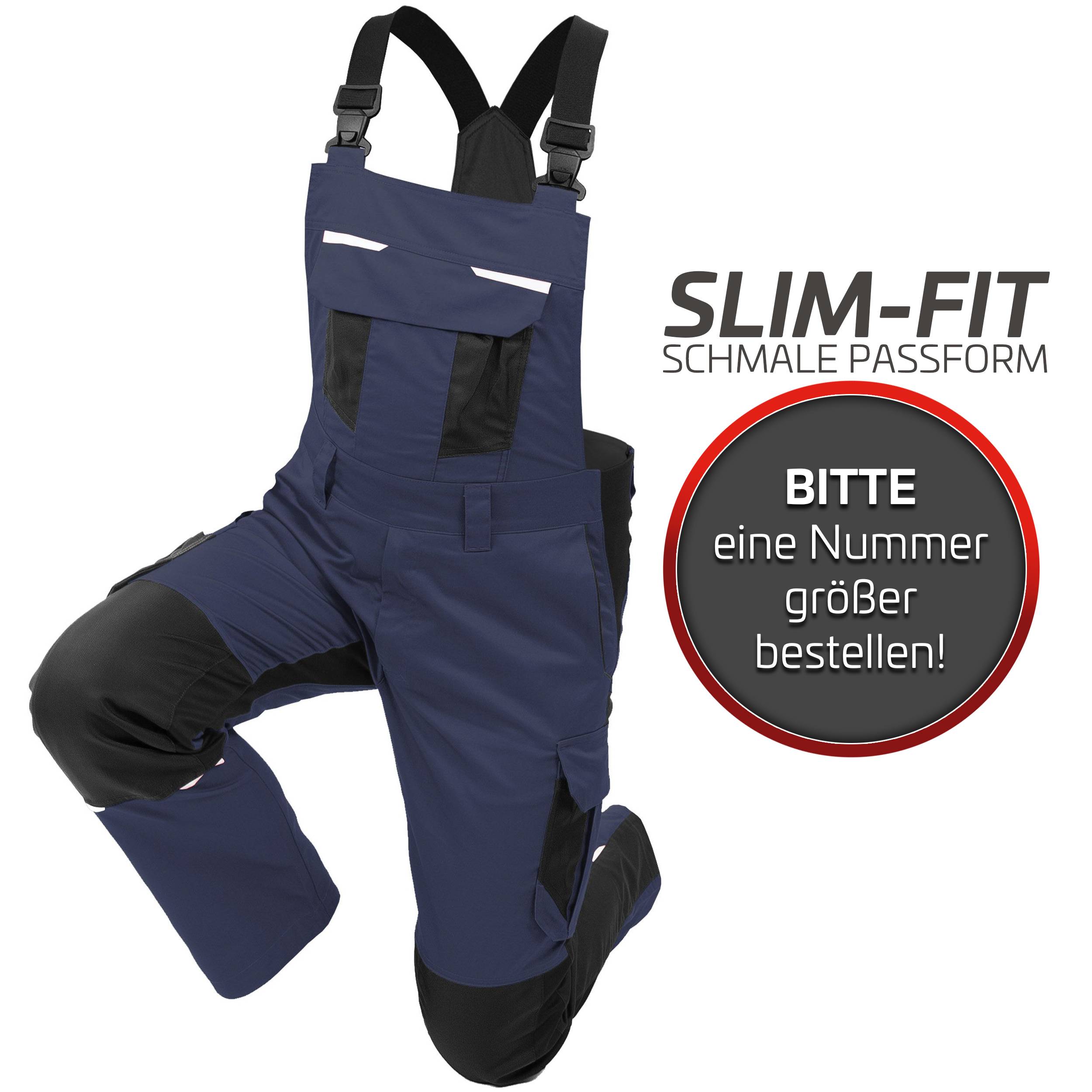 QUALITEX HIGH QUALITY WORKWEAR Latzhose IND - navy blazer/black beauty - Herren: 102