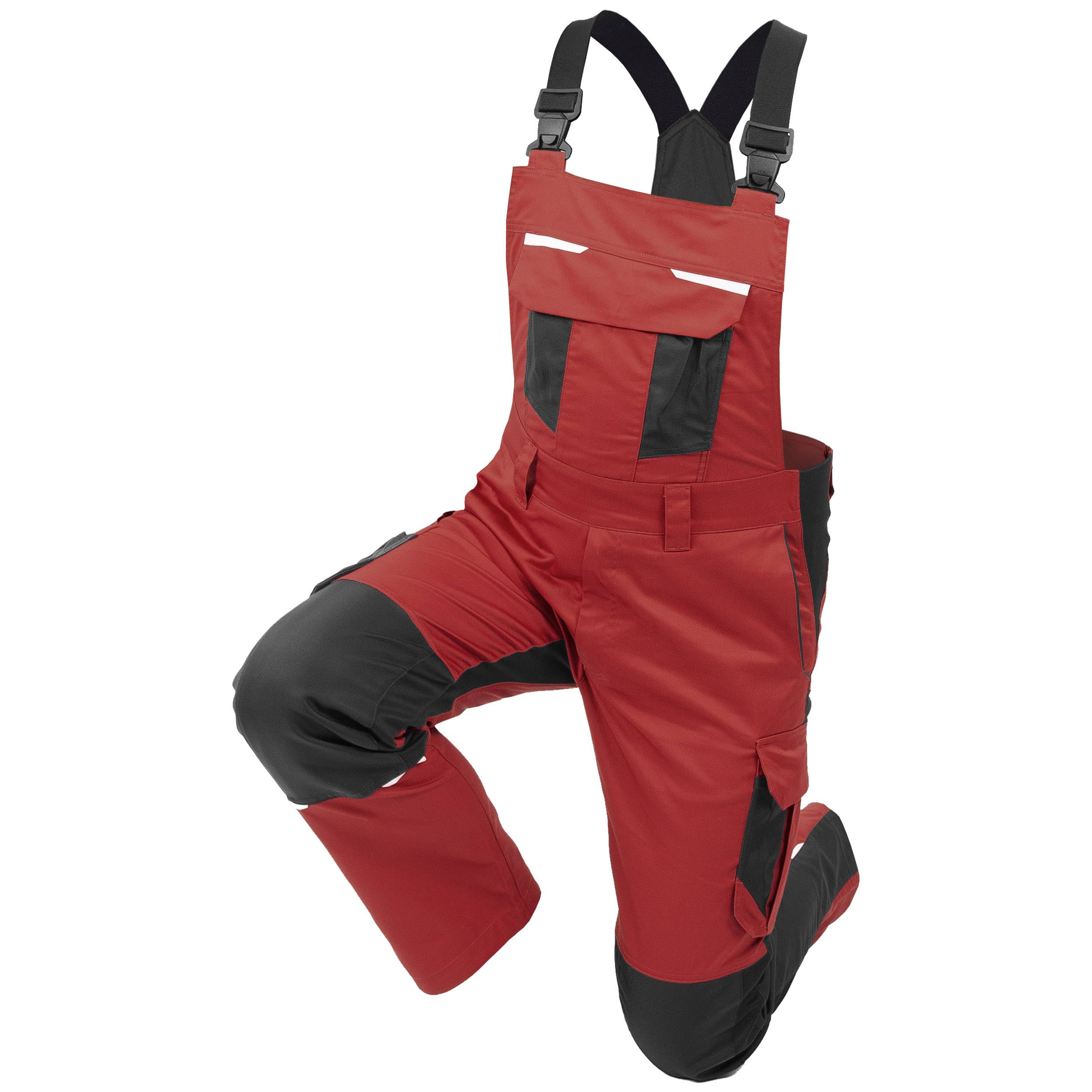 QUALITEX HIGH QUALITY WORKWEAR Latzhose IND - red dahlia/phantom - Herren: 60 Damen: 54
