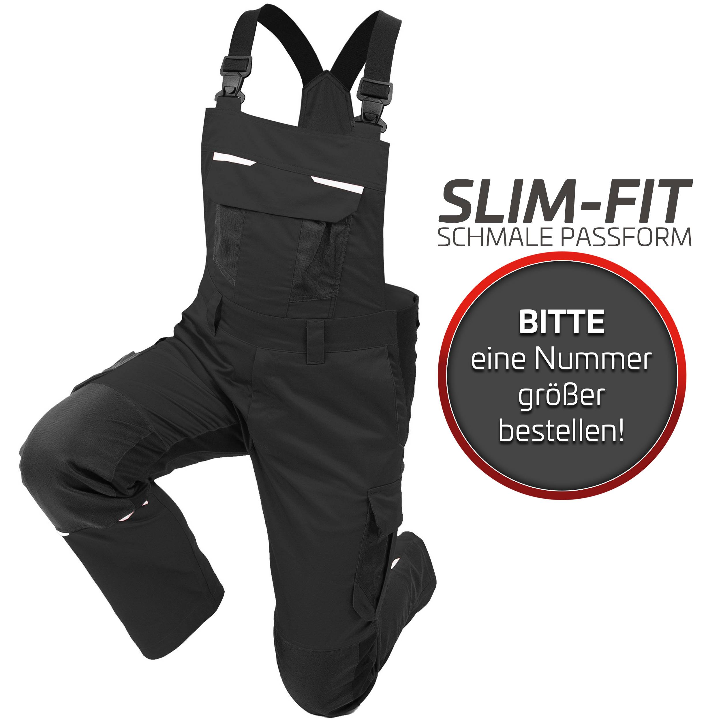 QUALITEX HIGH QUALITY WORKWEAR Latzhose IND - black beauty - Herren: 62 Damen: 56