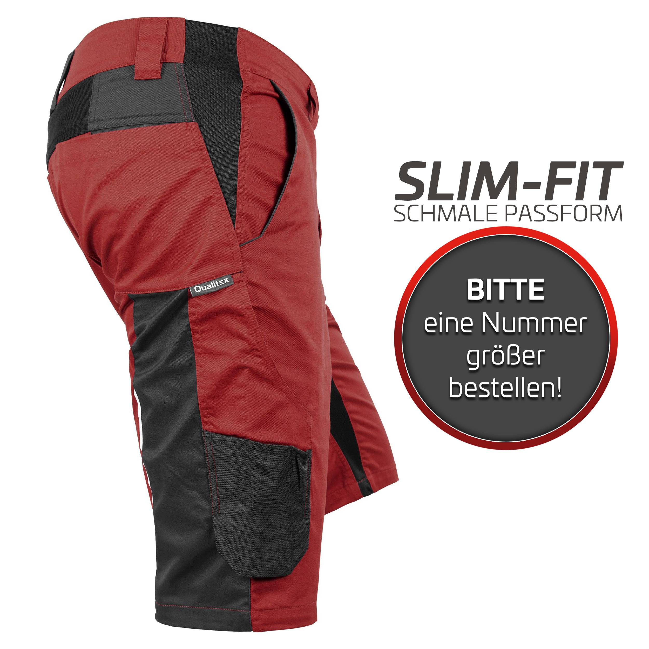 QUALITEX HIGH QUALITY WORKWEAR Shorts IND - red dahlia/phantom - Herren: 60 Damen: 54