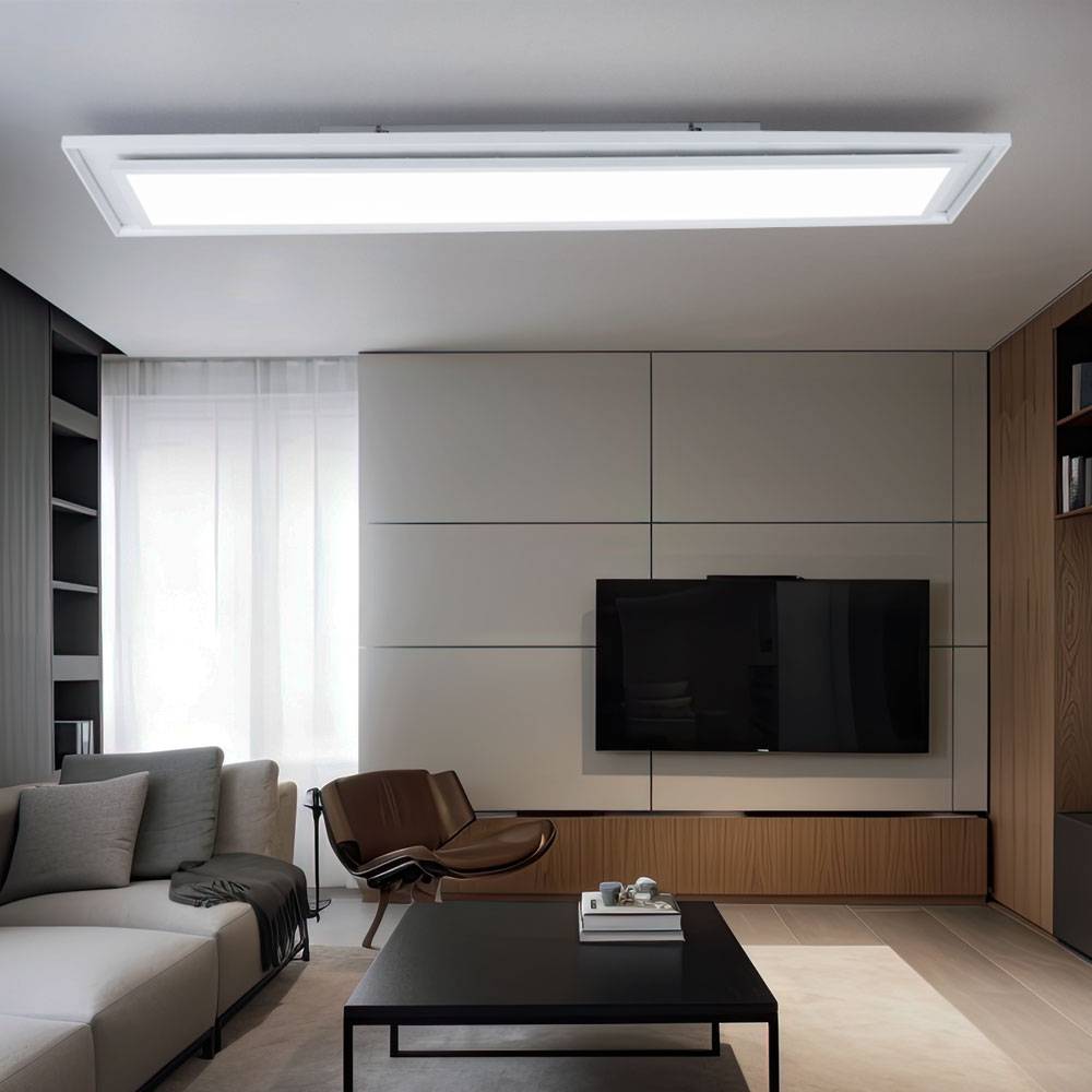 LED Deckenpanel Farbwechsel Deckenleuchte Fernbedienung Deckenlampe Aufbaupanel, CCT, RGB LED 24W 1460lm 2700-6500K, L 85 cm