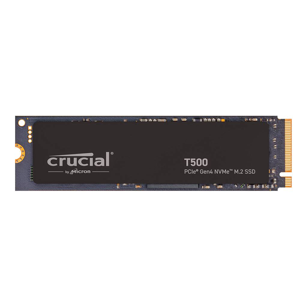 „Crucial T500 PCIe Gen4 NVMe M.2 SSD.