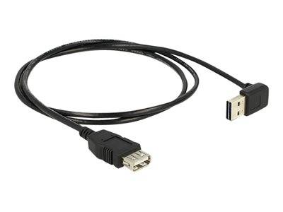 DELOCK USB Verl.A -> A St/Bu 1.00m 90° sw Easy USB Multimedia-Technik USB-Kabel