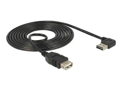DELOCK USB Verl.A -> A St/Bu 1.00m 90° sw Easy USB Multimedia-Technik USB-Kabel