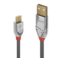 Lindy 36653 USB Kabel USB 2.0 3 m USB A Micro-USB B Grau Multimedia-Technik USB-Kabel