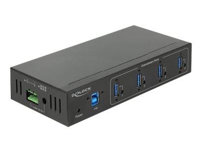 DELOCK Industrie HUB 4xUSB 3.0 Typ-A 15kV ESD Schutz extern Multimedia-Technik HUBs