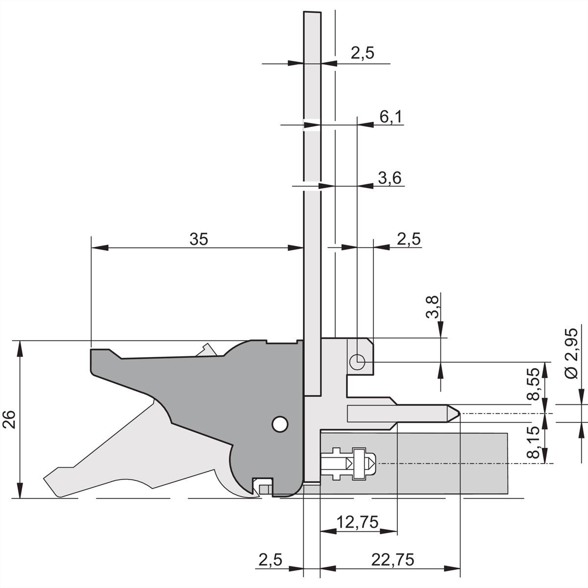 SCHROFF IEL-Griff - IEL-GRIFF OBEN GR/SW 10STK