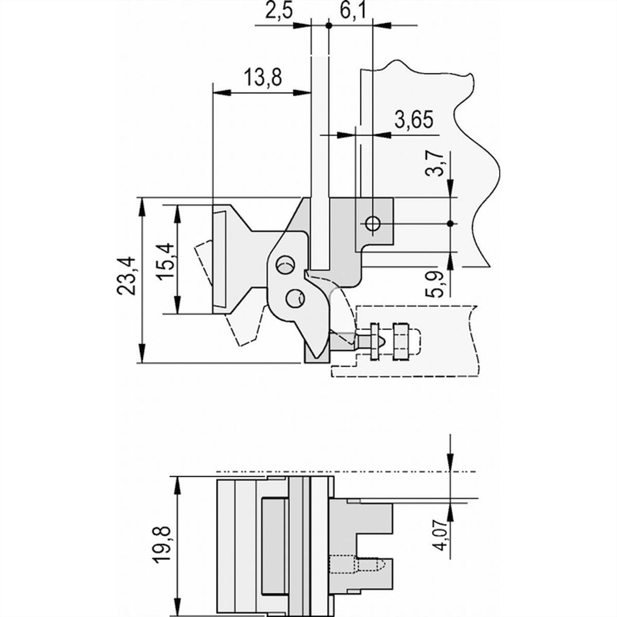 SCHROFF Aushebegriff in Trapezform, Typ 2 - TRAPEZGRIFF OP RAL9005 10STK