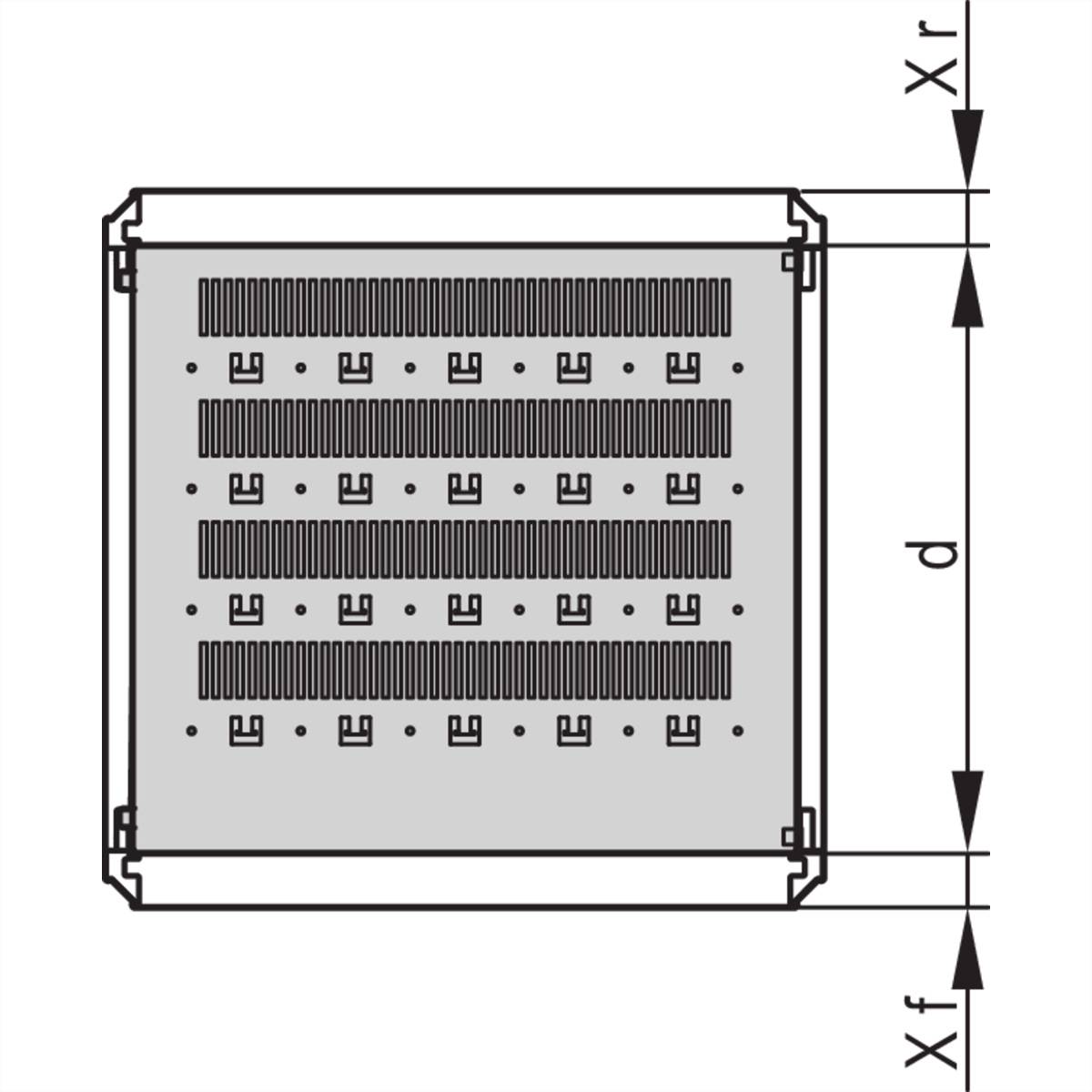 SCHROFF Gestellfachböden stationär - FACHBODEN STAT.600B1200T 7021