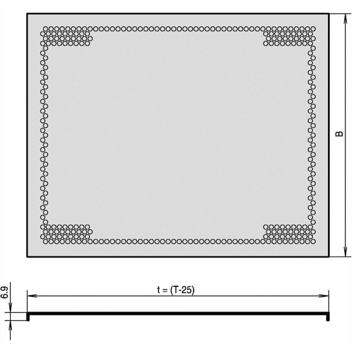 SCHROFF Abdeckblech, universal für spezielle Leiterkartentiefen - ABDECKBLECH EMC 84TE 475T 2ST