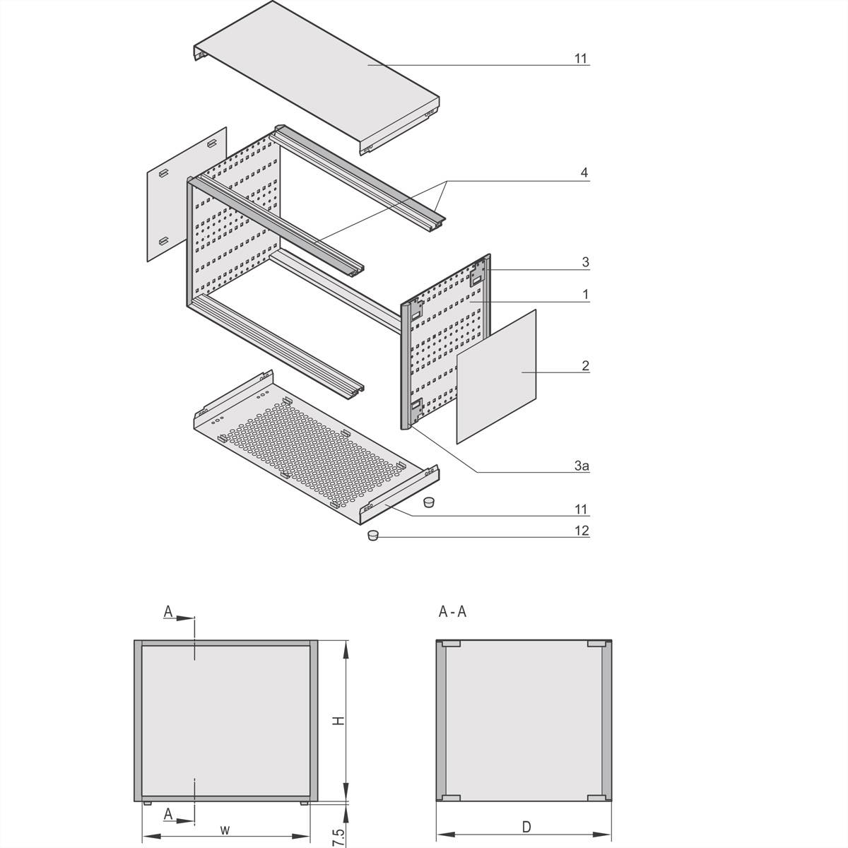 SCHROFF ratiopacPRO Gehäuse - RATIOP.PRO FB 3HE 84TE 495T
