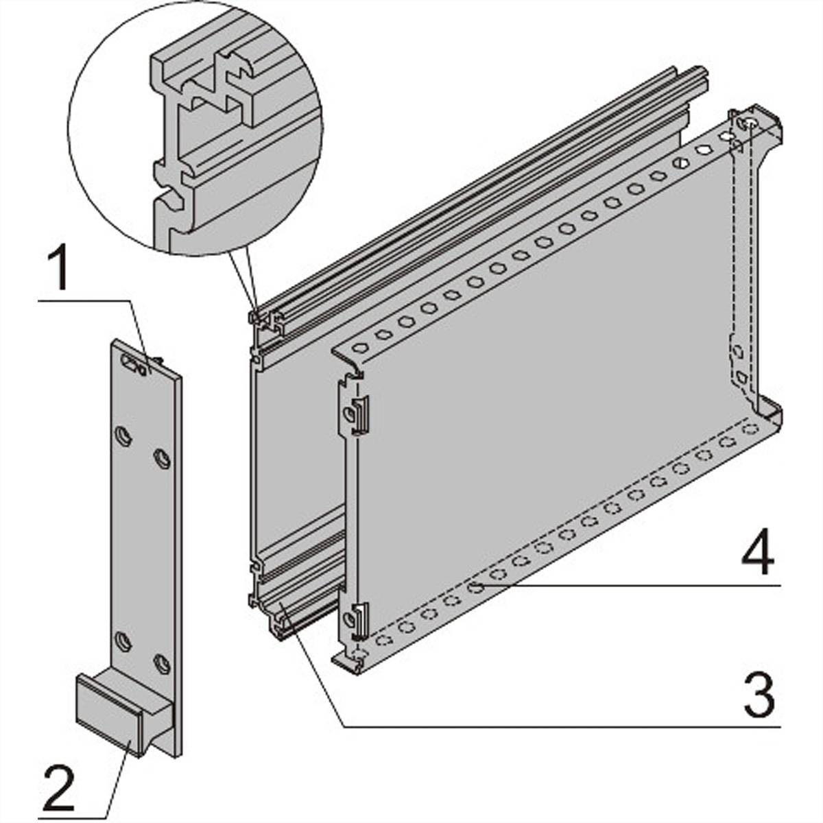 SCHROFF Kassetten PRO mit Haube, 3 HE, Frontplatte ungeschirmt - KAS M. HAUBE 3HE 14TE 167T